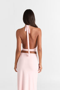 Pamme | Cleo Ayarlanabilir Halter Metal Detaylı Bluz Pembe