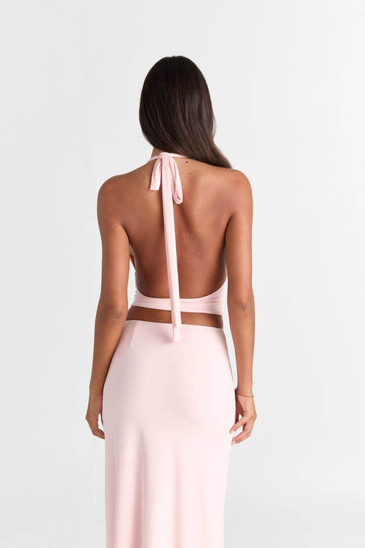 Pamme | Cleo Ayarlanabilir Halter Metal Detaylı Bluz Pembe