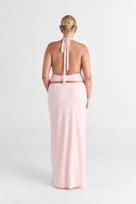 Pamme | Cleo Orta Bel Minimal Maxi Etek Pembe