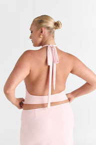 Pamme | Cleo Ayarlanabilir Halter Metal Detaylı Bluz Pembe
