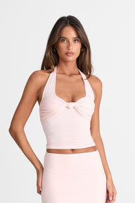 Pamme | Blair Burgu Detaylı Halter Bluz Pembe