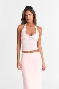 Pamme | Blair Burgu Detaylı Halter Bluz Pembe