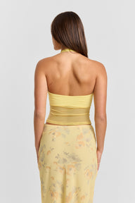 Pamme | Ivy Halter Yaka Tül Bel Panelli Bluz