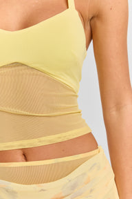 Pamme | Ivy Halter Yaka Tül Bel Panelli Bluz