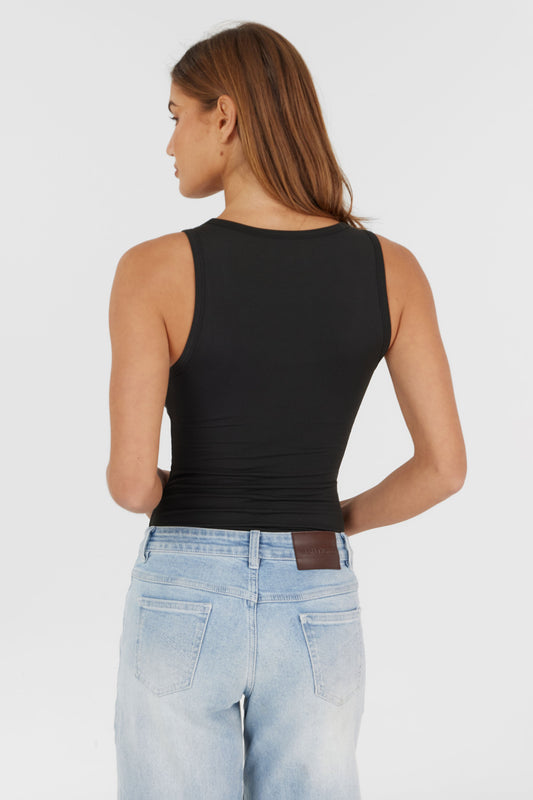 Pamme | Claudine U Yaka Kapalı Sırt Body Siyah