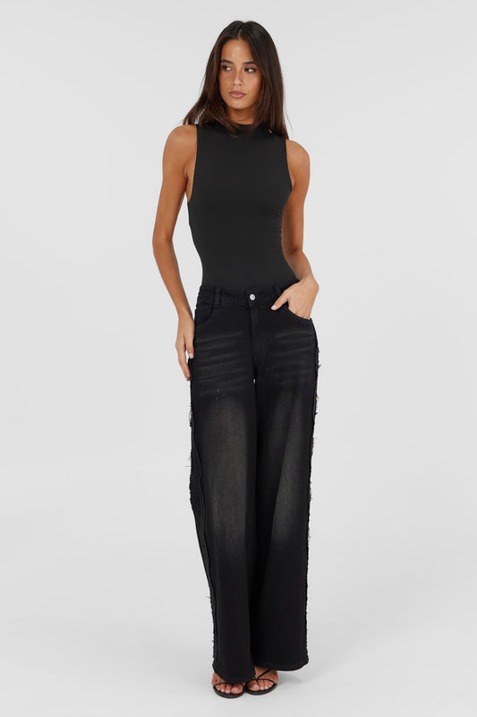 Adeline Mock Yaka Body — Siyah