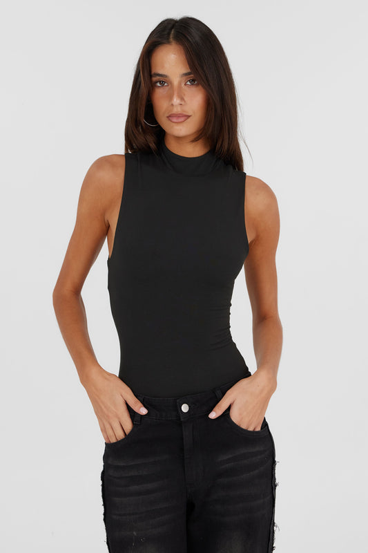 Adeline Mock Yaka Body — Siyah