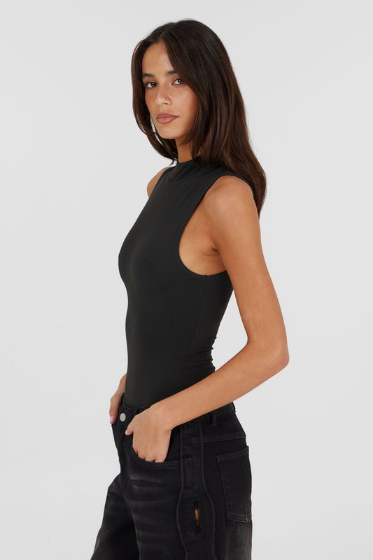 Adeline Mock Yaka Body — Siyah