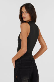 Adeline Mock Yaka Body — Siyah