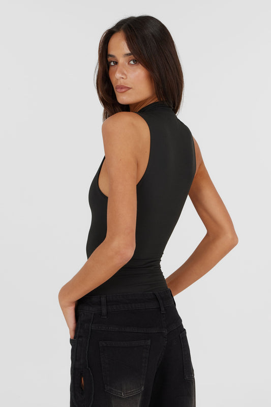 Adeline Mock Yaka Body — Siyah