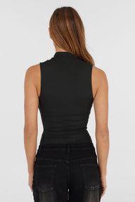 Adeline Mock Yaka Body — Siyah