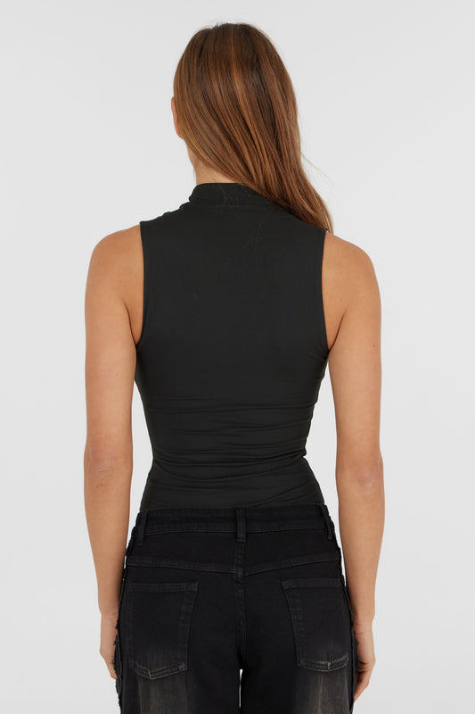 Adeline Mock Yaka Body — Siyah