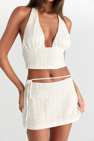 Pamme | Aspyn Payetli Triko Halter Bluz