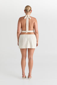 Pamme | Aspyn Payetli Triko Halter Bluz