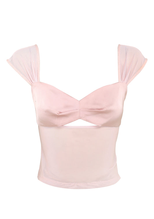 Anastasia Kalp Yaka Saten Bluz — Pembe