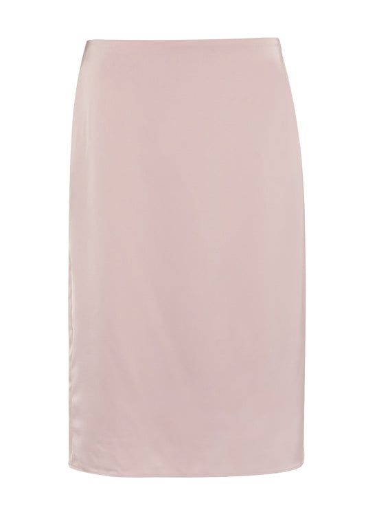 Anastasia Saten Midi Etek — Pembe