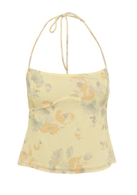 Pamme | Juniper Desenli Şifon Halter Askılı Bluz