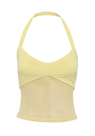 Pamme | Ivy Halter Yaka Tül Bel Panelli Bluz
