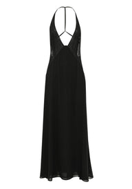 Pamme | Belladonna Halter Yaka Dantel Panelli Maxi Elbise Siyah