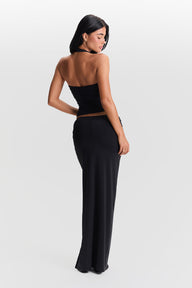 Pamme | Blair Burgu Detaylı Halter Bluz Siyah